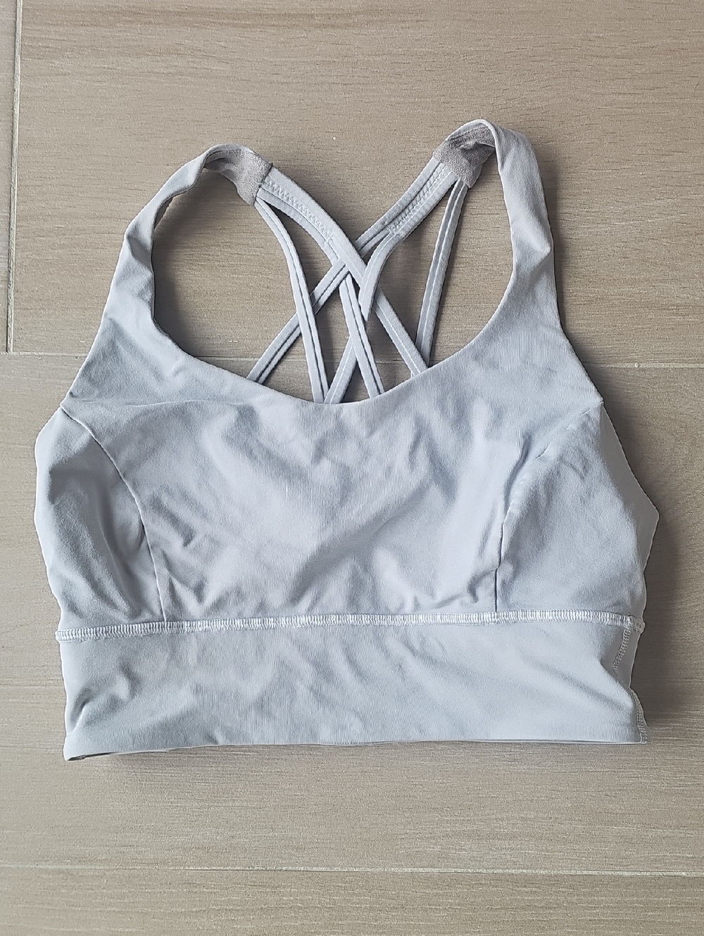 lululemon athletica Light Gray Strappy Sports Bra